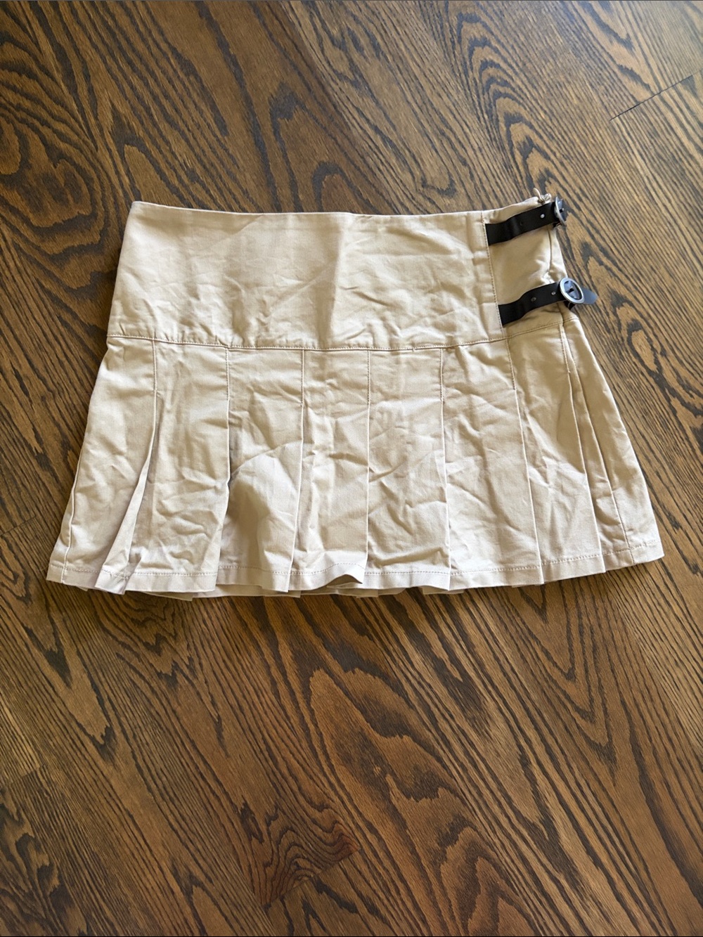 Brandy Melville Beige Mini Skirt with Buckle Details